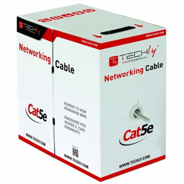 Instalační kabel Techly Cat5e, UTP 4x2, pevný, CCA, 305 m...