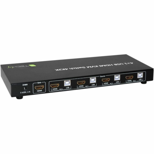Techly Techly Switch 4 porty HDMI / USB KVM Switch 4x1 se...