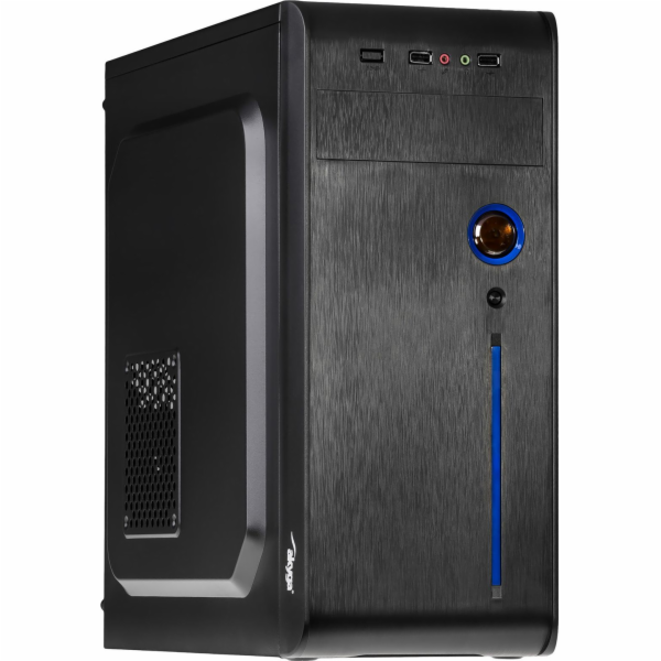 Akyga PC skříň Midi ATX 2xUSB2.0. bez PSU, černá