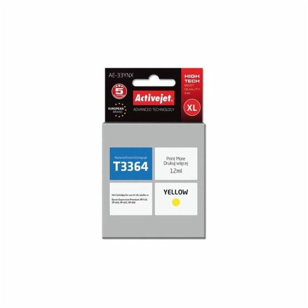 Activejet Inkoust AE-34YNX (náhradní inkoust Epson 34XL T...