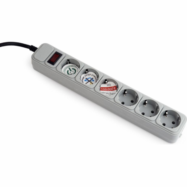 Gembird SPG6-B-6C power extension 1.8 m 6 AC outlet(s)