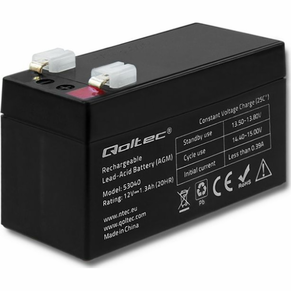Akumulator AGM | 12V | 1.3Ah | max. 0.39A 