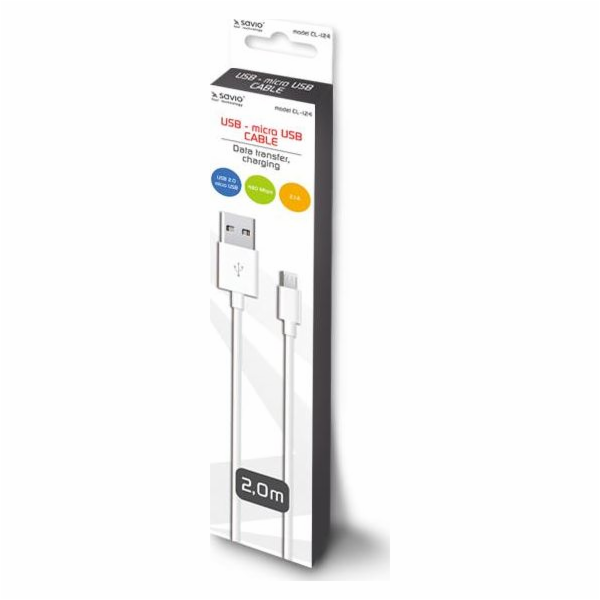 Savio USB - kabel micro USB 2m CL-124