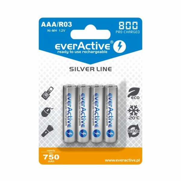 everActive Battery Silver Line AAA / R03 800mAh 4 ks.