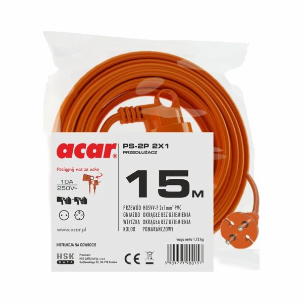 HSK DATA M01806 power extension 15 m 1 AC outlet(s) Indoo...