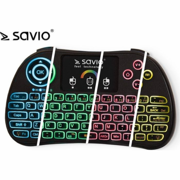 Savio KW-03 bezdrátová černá americká klávesnice (KW-03)