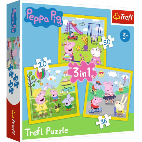 Trefl Puzzle 3v1 Peppa Pig - Peppa&#39;s Happy Day