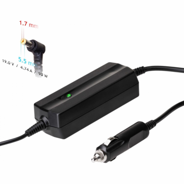 Akyga AK-ND-43 zdroj/transformátor Auto 90 W Černá