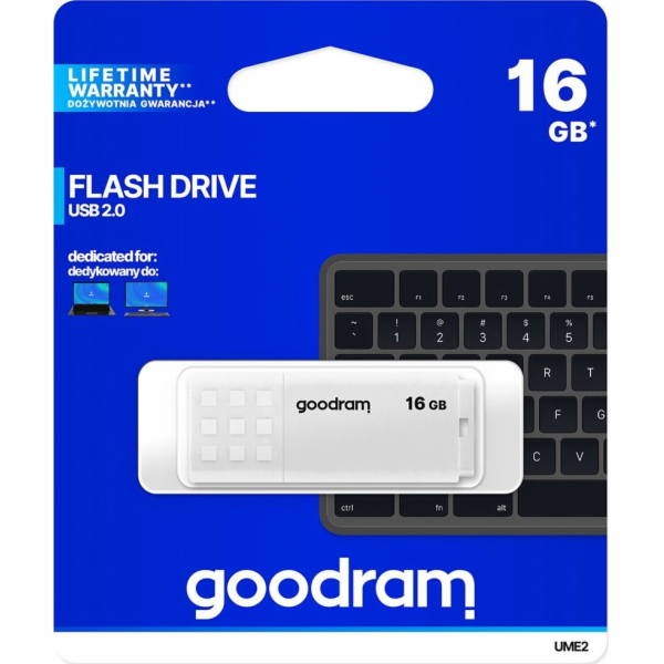 Flash disk GoodRam UME2 16GB USB 2.0 bílý (UME2-0160W0R11...