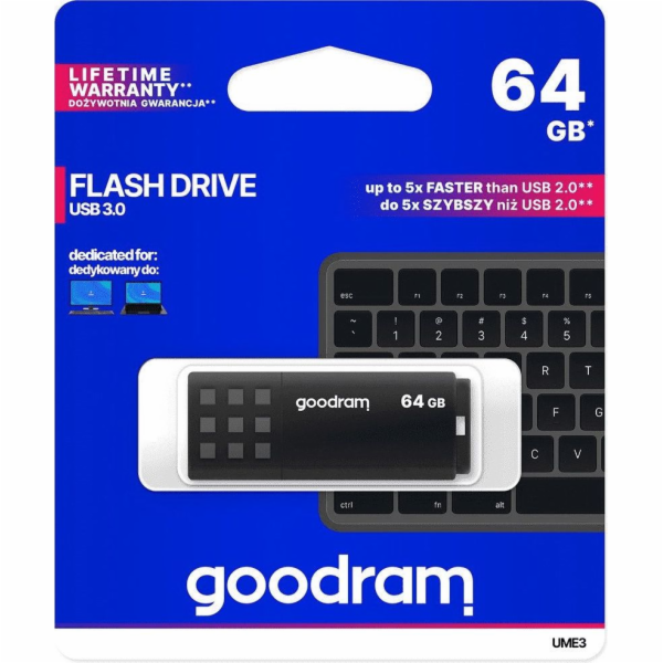 GOODRAM UME3 USB 3.0        64GB cerna PAMGORFLD0384