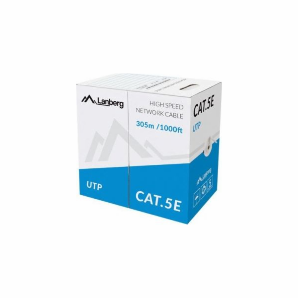 Lanberg kabel UTP Cat.5E CCA kabel 305m modrý drát LCU5-1...