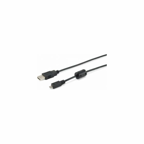 Equip USB-A - microUSB USB kabel 1 m černý (128596)