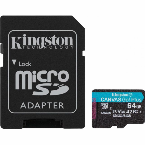 Kingston Canvas Go! Plus MicroSDXC 64GB Class 10 UHS-I/U3...