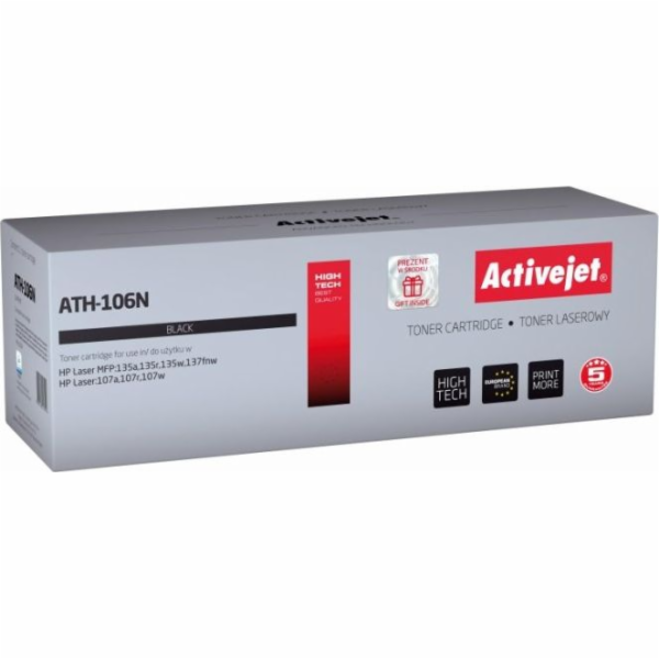 Activejet ATH-106N toner for HP printer; HP 106A W1106A r...
