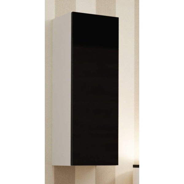 Cama Cabinet VIGO 90 plná 90/35/32 bílá/černý lesk