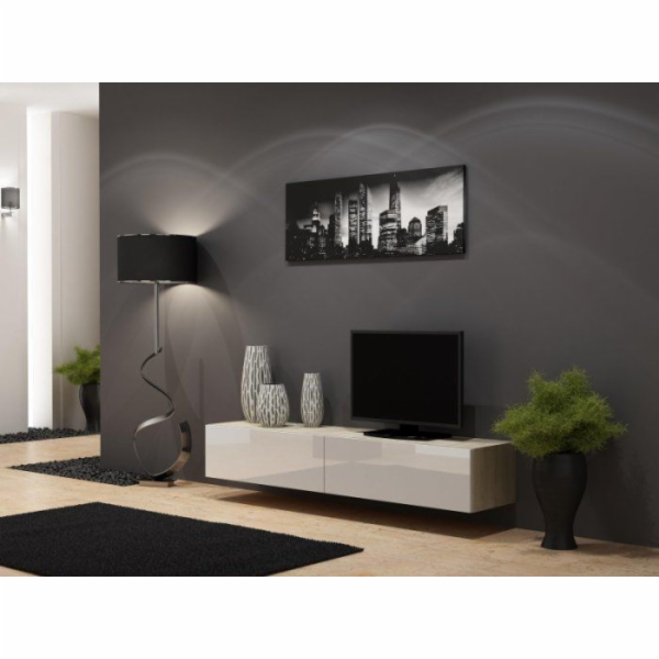 Cama RTV VIGO180 s/b televizní stolek/nábytek k multimedi...