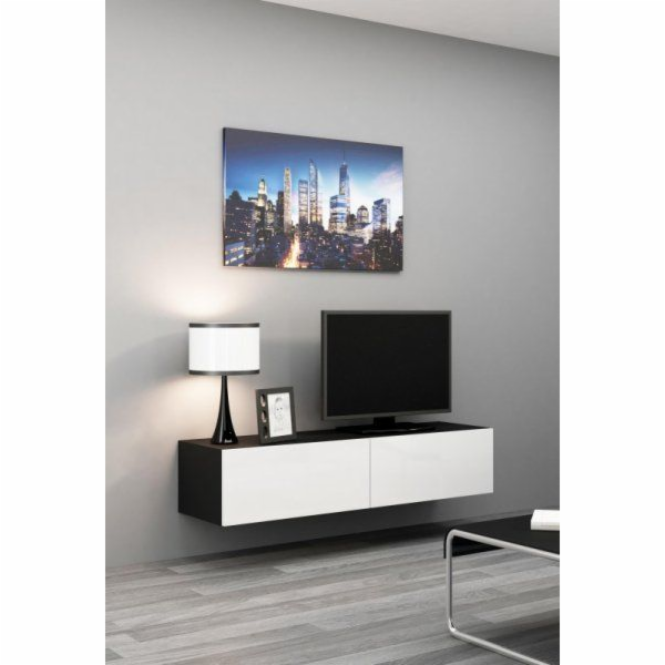 Cama TV stolek VIGO 140 30/140/40 černá/bílá lesk