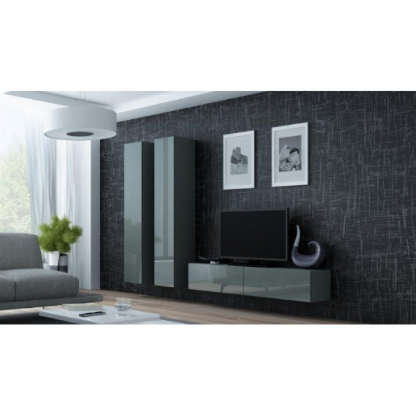 Cama TV stolek VIGO 140 30/140/40 šedá/šedá lesk