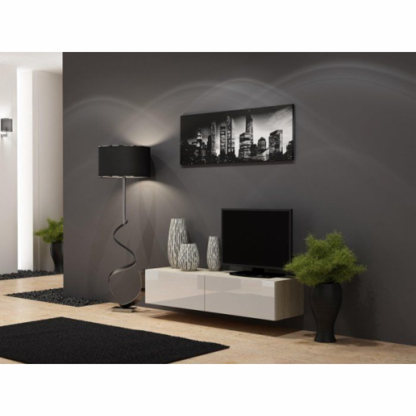Cama TV stolek VIGO 140 30/140/40 sonoma/bílý lesk
