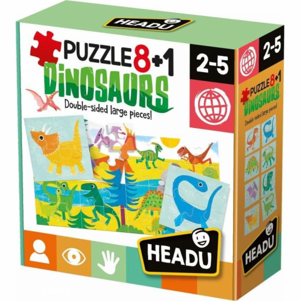 Puzzle  8+1 Dinozaury HEADU 
