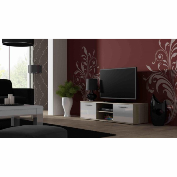 Cama TV stolek SOHO 140 dub sonoma/bílý lesk