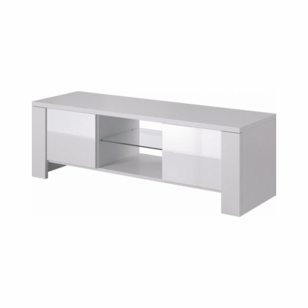 Cama TV stolek WEST 42/130/42 bílá/bílý lesk