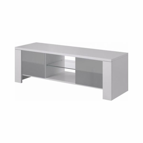 Cama TV stolek WEST 42/130/42 bílá/šedá lesk