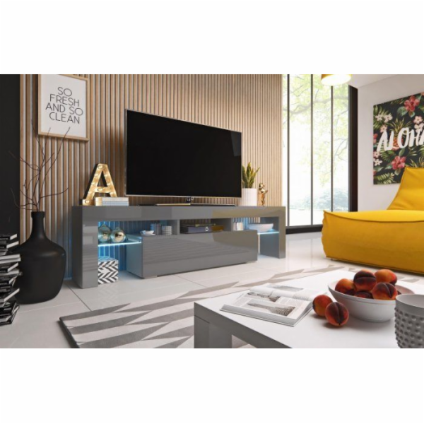 Cama TV stolek TORO 158 šedá/šedá lesk