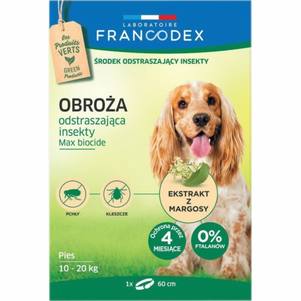 FRANCODEX FR179172 Obojek pro psy a kočky proti hmyzu 