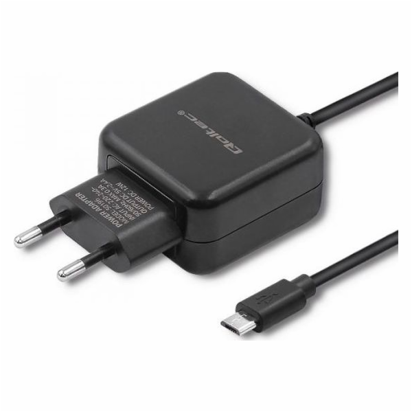 Nabíječka Qoltec 5V | 2,4A | 12W | Micro USB | Černá