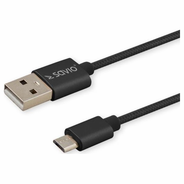 Savio CL-129 USB kabel 2 m USB 2.0 USB A USB C Černá