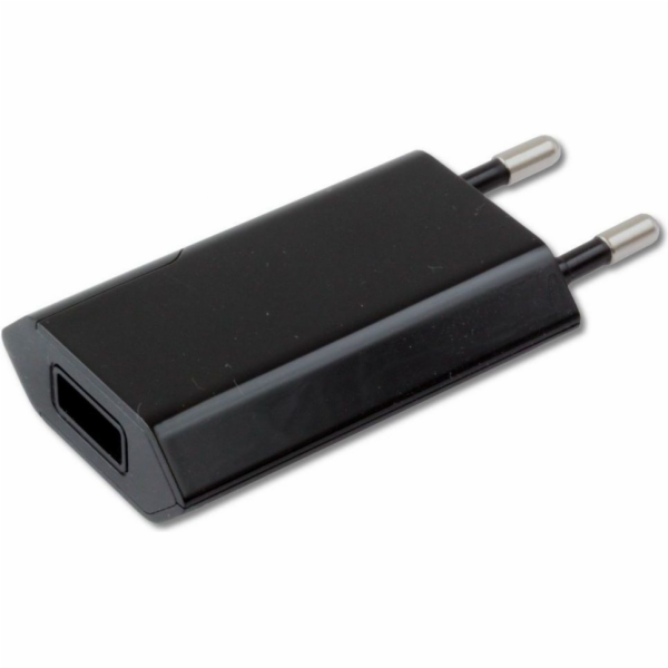 Mains Charger 100-240V - USB 5V 1A Slim Black