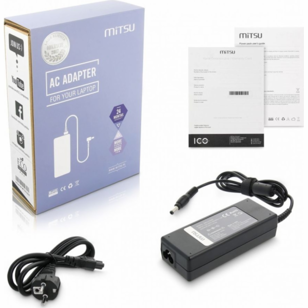 notebook charger mitsu 20v 4.5a (5.5x2.5) - fujitsu  gate...