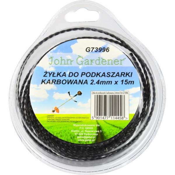 GEKO Struna do sekačky, 2,4mm, 15m, zvlněný profil, nylon...