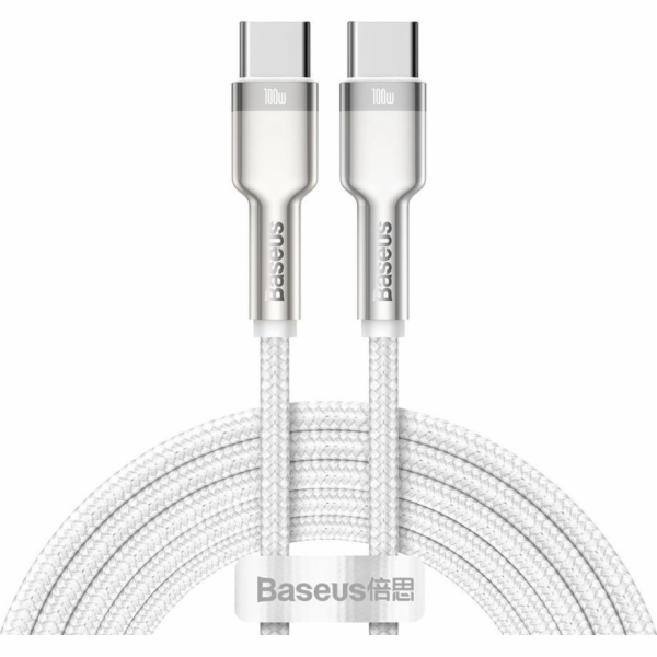 Kabel USB-C na USB-C Baseus Cafule, 100W, 2m (bílý)
