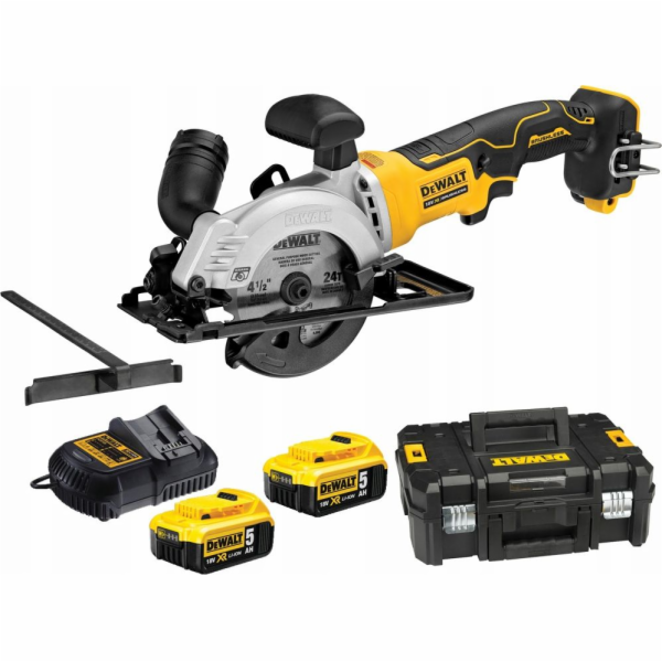 DEWALT DCS571P2 portable circular saw 115 mm 2x XR 18V 5A...