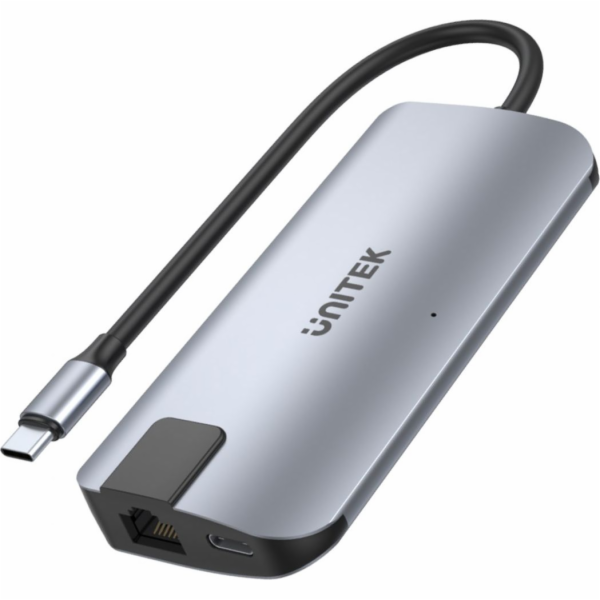 UNITEK uHUB P5+ USB 2.0 Type-C Černá, Šedá