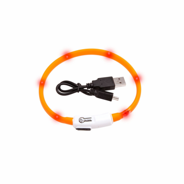 Karlie LED světelný obojek pro kočky oranžový obvod 20-35cm
