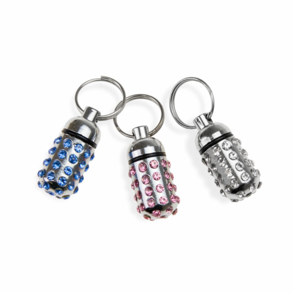 Karlie Adresář s kamínky stříbrný 15x8mm