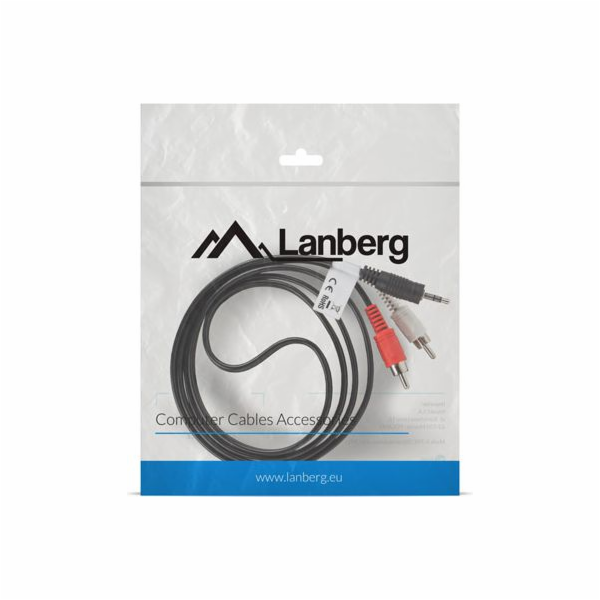 LANBERG Minijack 3,5mm (M) 3 PIN na 2x RCA (CINCH) (M) ka...