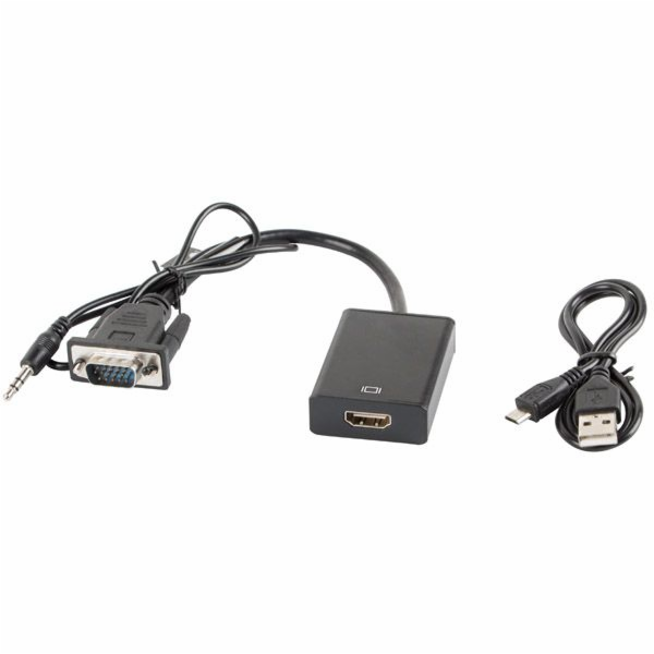 Lanberg HDMI AV adaptér - D-Sub (VGA) + Jack 3,5 mm černý...