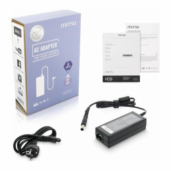 Nabíječka notebooků Mitsu 19,5V 3,33a 7,4x5,0 pin - hp