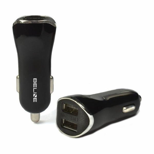 Nabíječka Beline Nabíječka do auta 2xUSB 2.1A černá-Belin...