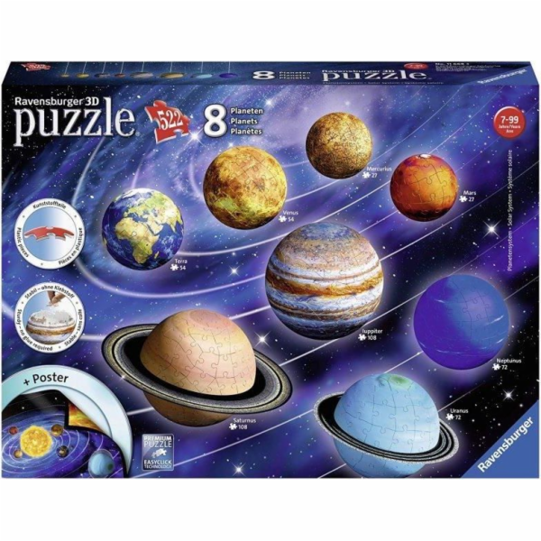 Puzzle 522 prvků 3D planetárního systému
