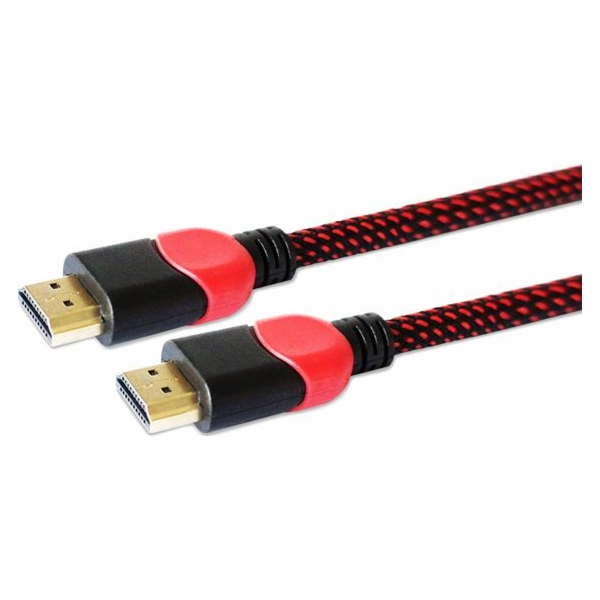 Kabel HDMI-HDMI v2.0, OFC, měděný, 3D, herní, PC, červeno...
