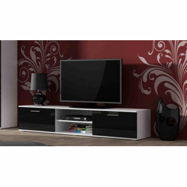 Cama TV stolek SOHO 180 bílá/černý lesk