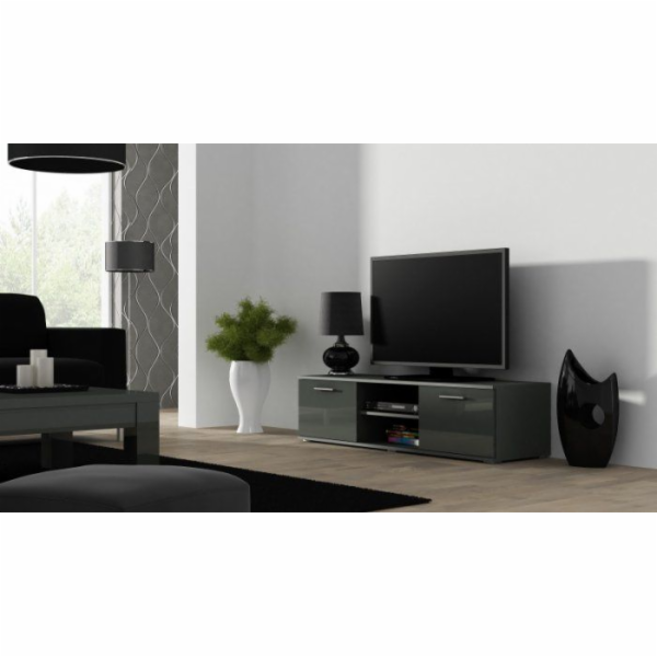Cama TV stolek SOHO 140 šedá/šedá lesk