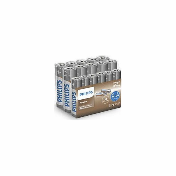 PHILIPS LR036A16F/10 AAA/ AA Alkalická baterie (10+6ks)
