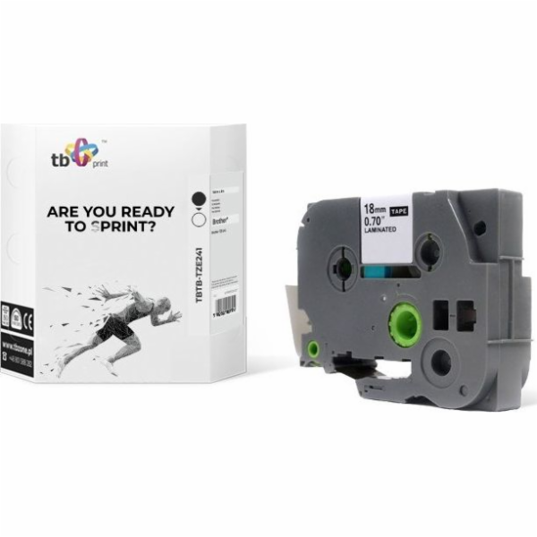 TB Print Tape TBTB-TZE241 Brother Black on White 18x8mm 1...
