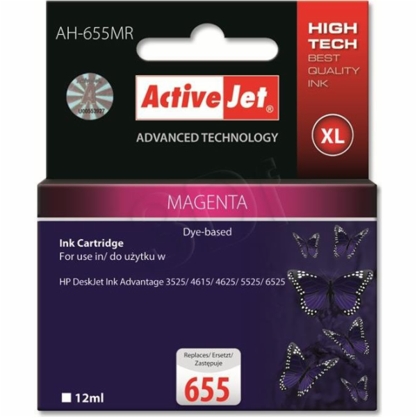 Activejet AH-655MR ink for HP printer; HP 655 CZ111AE rep...
